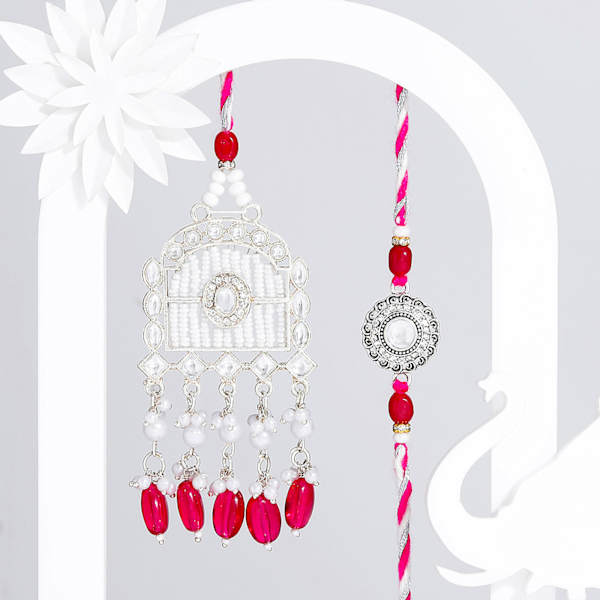 Mehrab Design Kundan And Pearl Work Bhaiya Bhabhi Rakhi