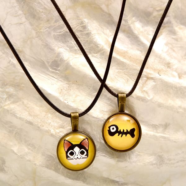 Meow Fish Couple Necklace