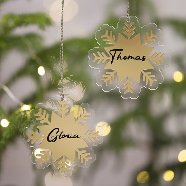 Mesmerizing Snowflake Ornament - Personalized - Set Of 2