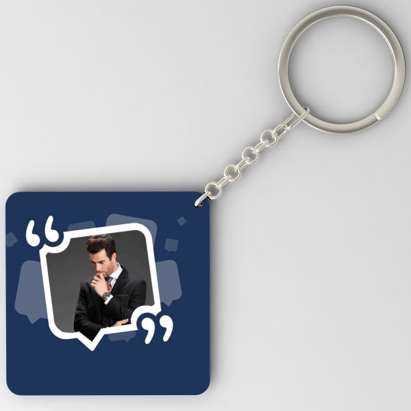Message Pop up Photo Square Shaped Key chain