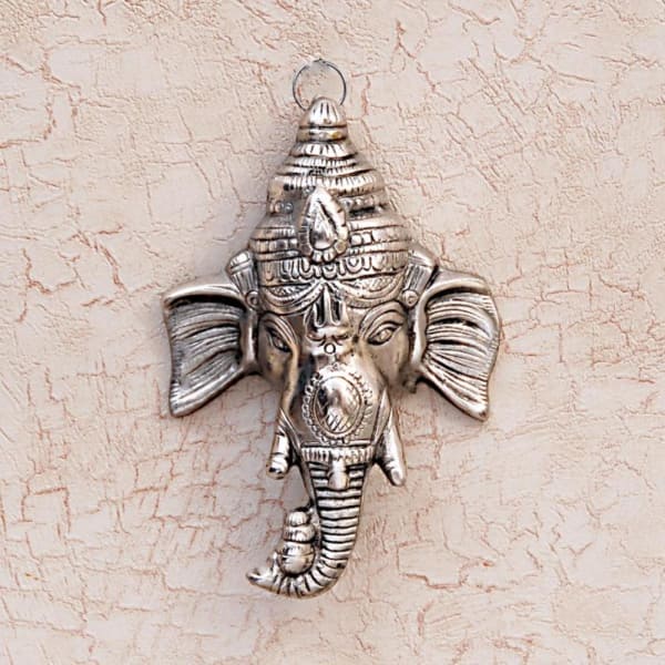 Metal Carved Lord Ganesha Face Wall Hanging