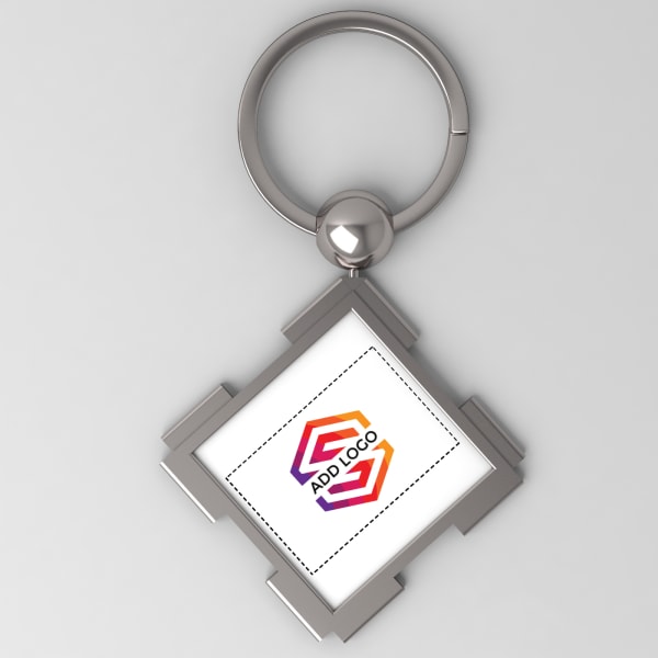 Metal Square Keychain - Customizable with Logo