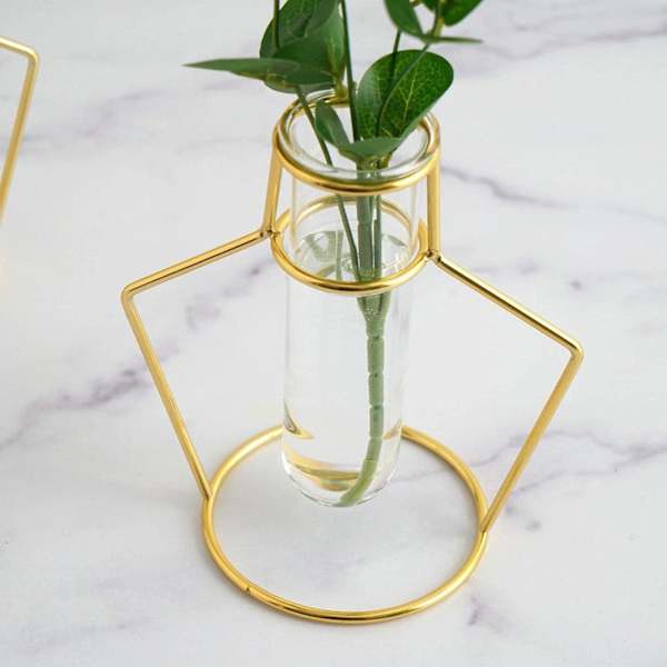 Metal Vase - Pentagon - Test Tube - Single Piece