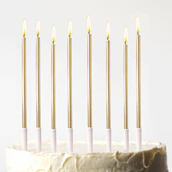 Metallic Cake Candles 8 Piece