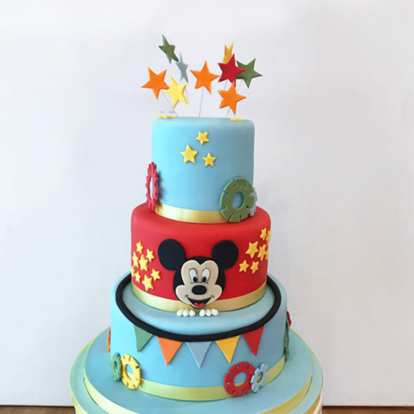 Mickey Mouse 1st Birthday Fondant Cake (6 Kg)