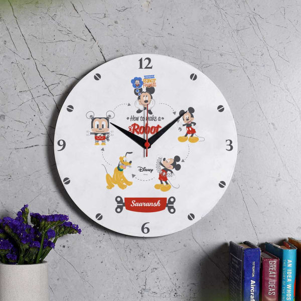 Mickey Mouse N Pluto Personalized Clock
