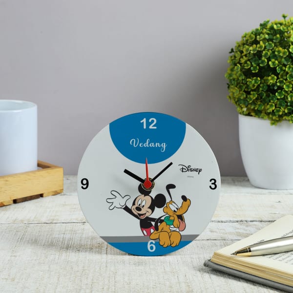 Mickey N Pluto Personalized Table Clock