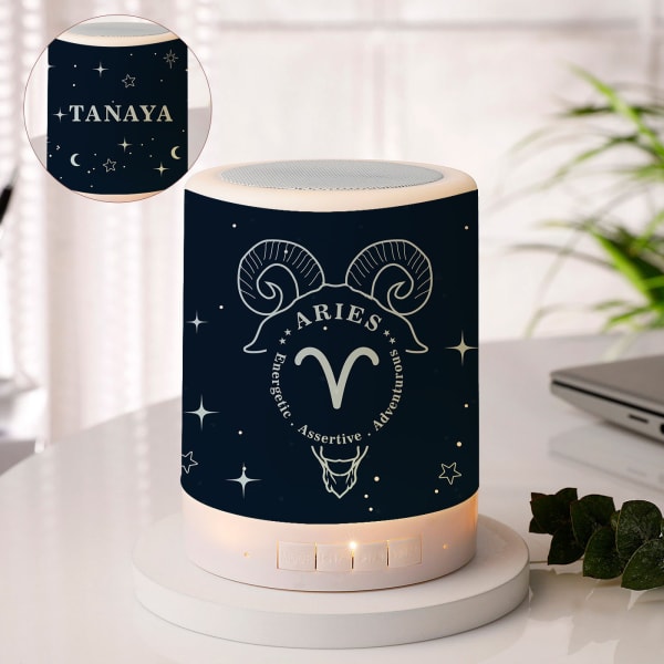 Midnight Fantasy - Personalized Zodiac Touch Lamp And Speaker - Aries