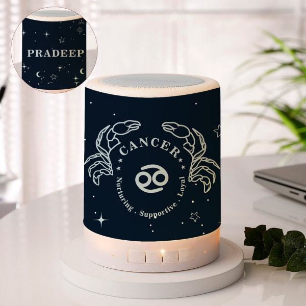 Midnight Fantasy - Personalized Zodiac Touch Lamp And Speaker - Cancer