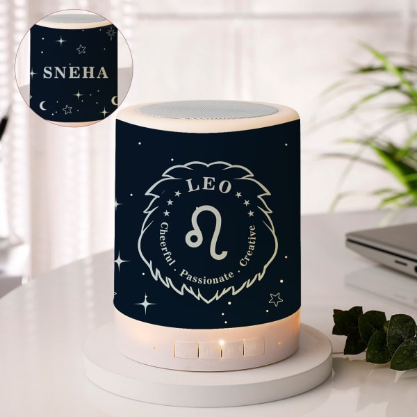 Midnight Fantasy - Personalized Zodiac Touch Lamp And Speaker - Leo