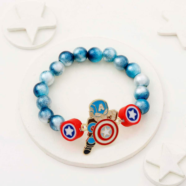 Mighty Captain America Bracelet Rakhi For Kids