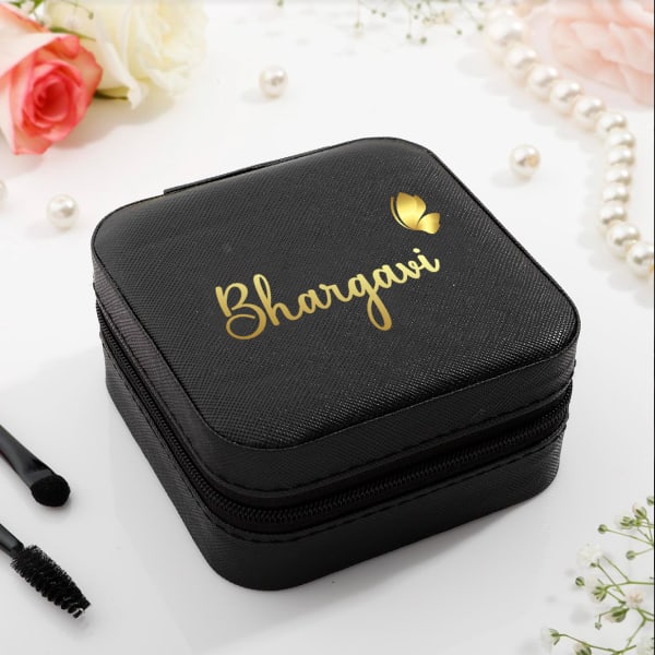 Mini Jewellery Organizer Box - Personalized - Black