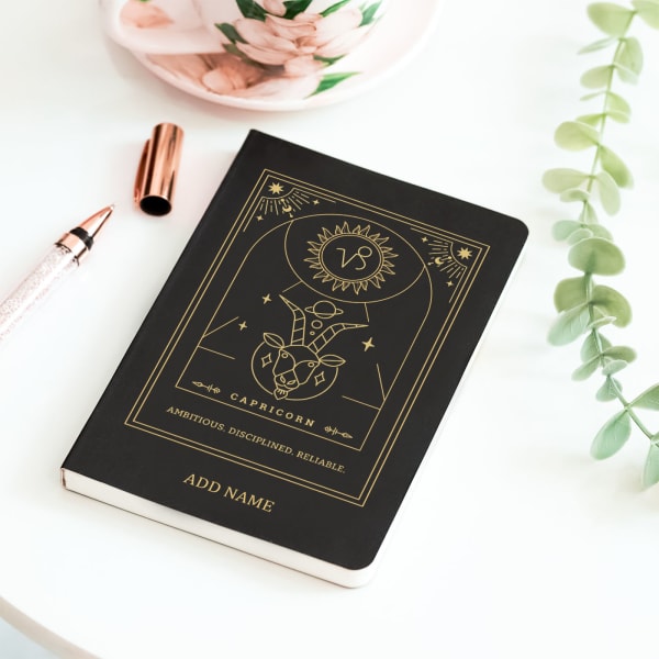 Minimalist Zodiac Traits Personalized Notebook - Capricorn