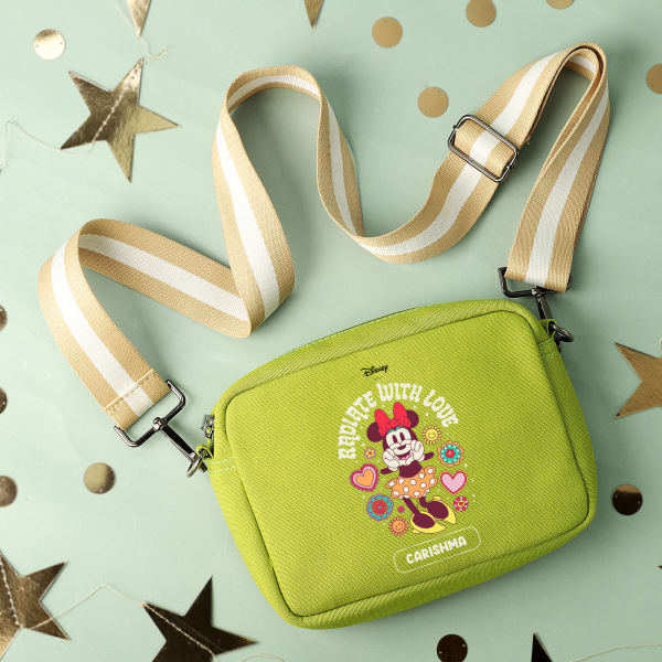 Minnie Mouse Personalized Sling Bag -  Pop Green