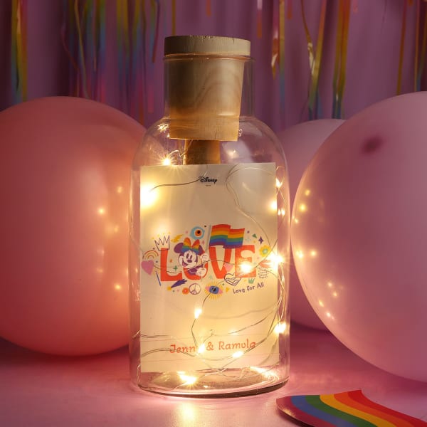 Minnie Pride Valentine Personalized LED Bottle