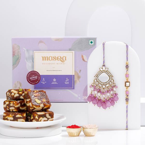 Mirror Work Bhaiya Bhabhi Rakhi And Decadent Khajoor Bites