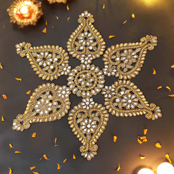 Mirror Work Patch DIY Rangoli (Set of 7)