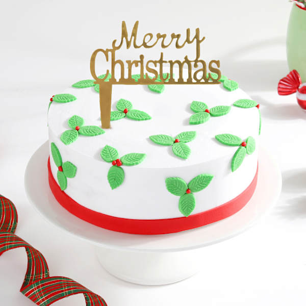 Mistletoe Christmas Semi Fondant Cake