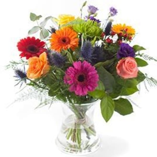 Mixed colours bouquet, excl. vase