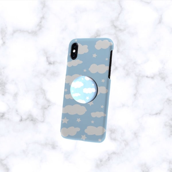 Buy/Send Mobile Grip Holder Griptok Sky Blue And White Single Piece