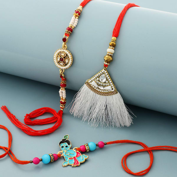 Modern Bhaiya Bhabhi And Kanha Rakhi (Set of 3)