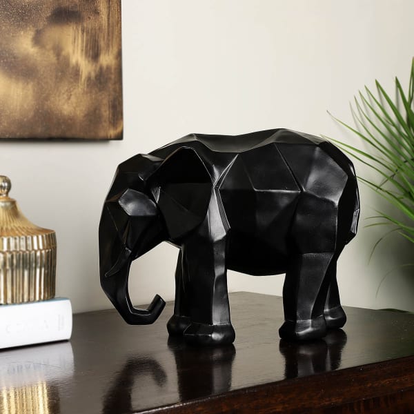 Modern Decorative Elephant Figurine - Black