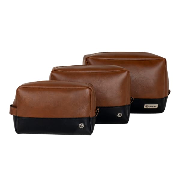 Modern Utility Pouches Faux Leather - Set Of 3