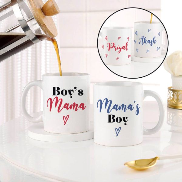 Mom And Son Duo - Personalized Mother's Day Mug - Set Of 2