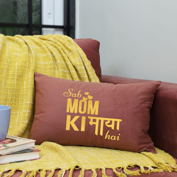 Mom Ki Maya Rectangular Velvet Cushion