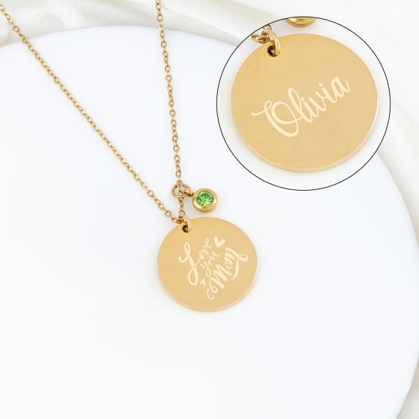 Mom's Affectionate Personalized Disc Pendant Chain