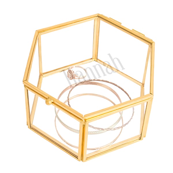 Monogrammed Personalized Gold Glass Keepsake Box for USA Gift/Send