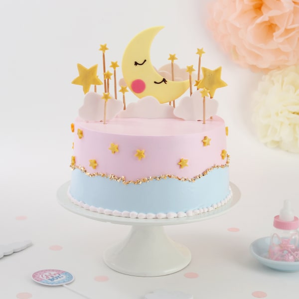 Stars And Moon Theme Cake/ Pretty Cakes For Kids/First Birthday Cakes For  Kids - Cake Square Chennai | Cake Shop in Chennai