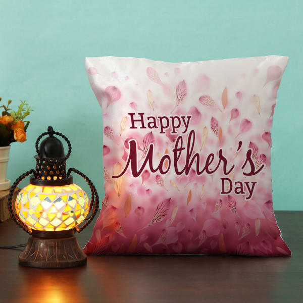 Mother's Day Cushion with Decorative Lamp Hamper