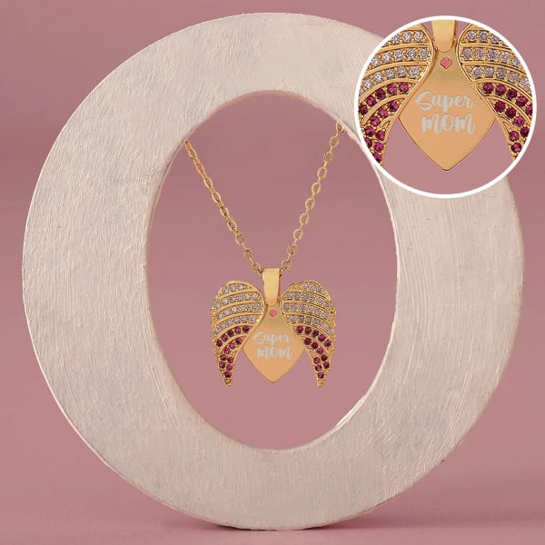 Mother's Day Open Heart Gold Pendant Chain