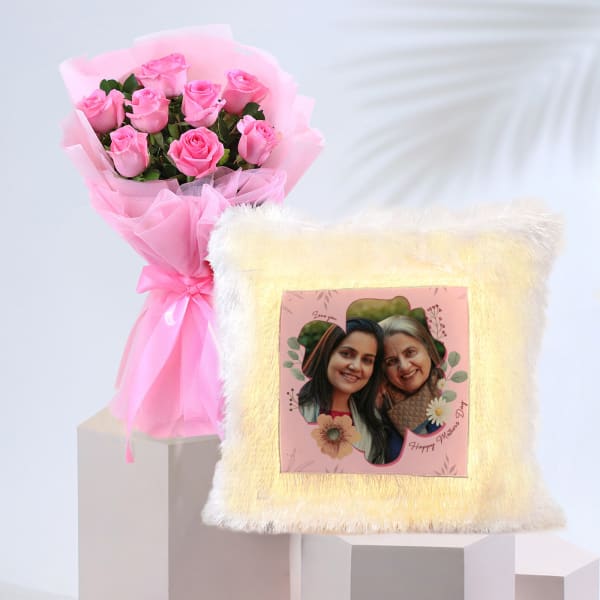 Mother's Day Personalized Bouquet and Cushion Combo