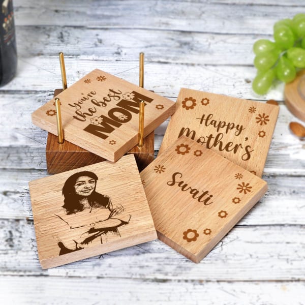 Mother's Day Personalized Coaster Set For Mom