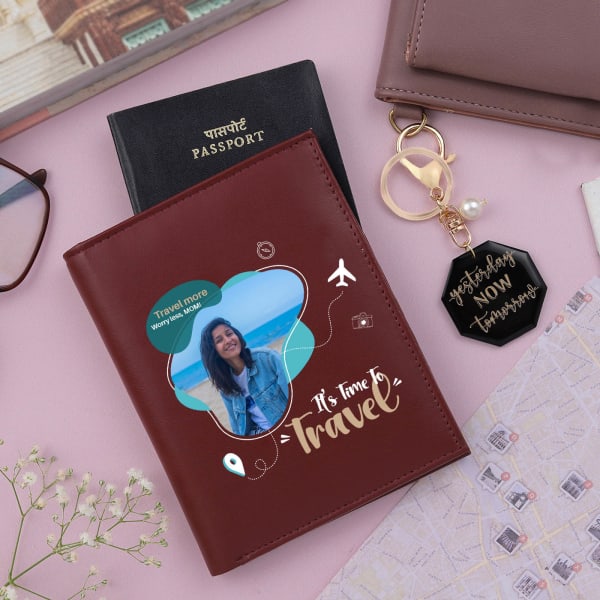 Mother's Day Personalized Passport Cover With Keychain