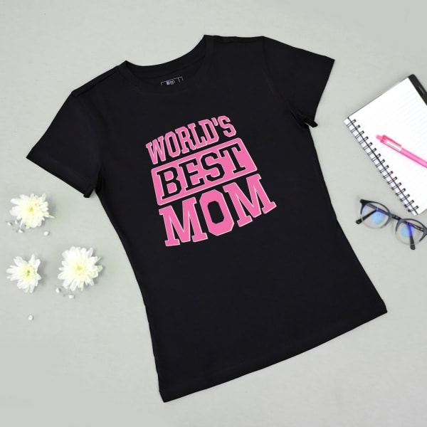 Mother's Day Personalized World's Best Mom T-shirt - BLACK