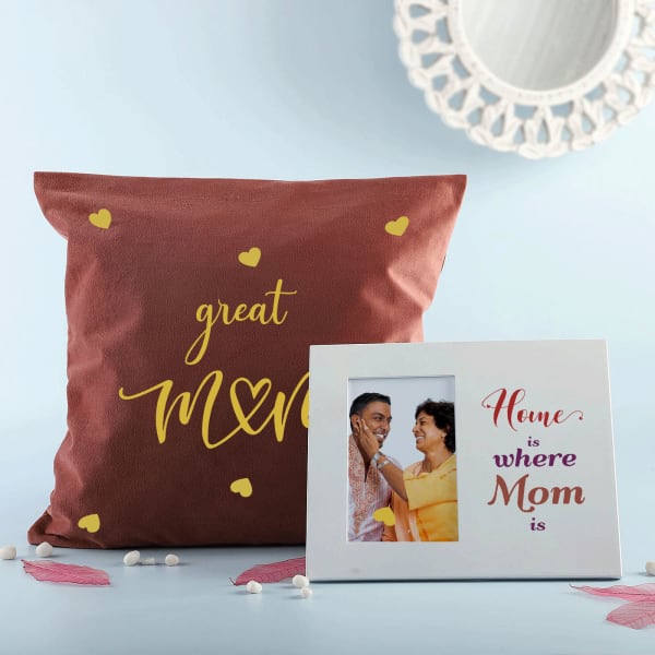 Mother's Day Velvet Cushion with Personalized Frame