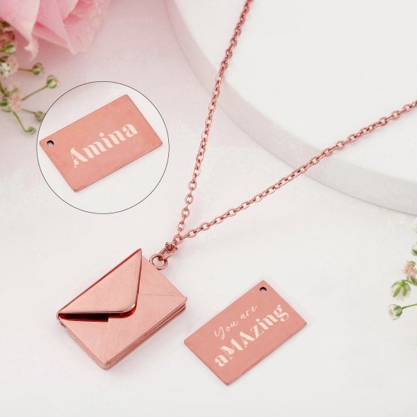 Mother's Love Personalized Envelope Pendant Chain