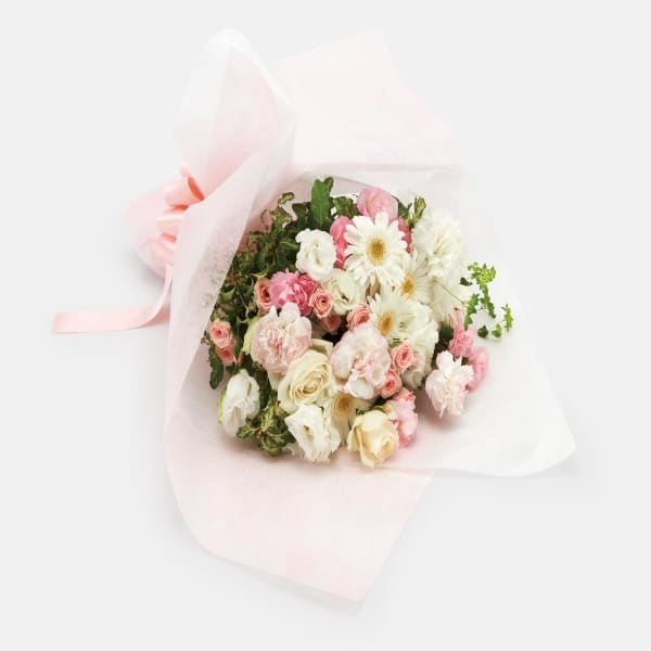 Buy/Send Mothers Day white and pink hand tied bouquet Online IGP