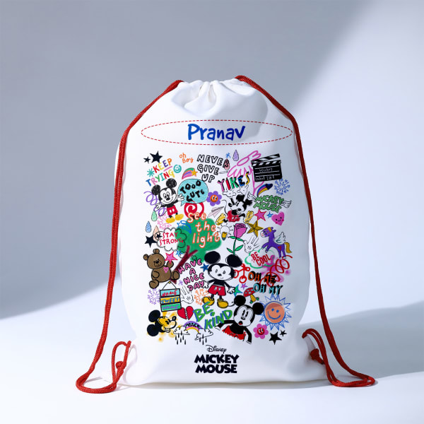 Motivational Mickey - Drawstring Bag - Personalized