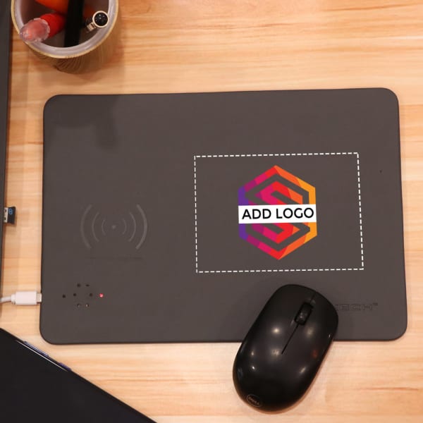 Mouse Pad With Wireless Charger - Customized with Logo