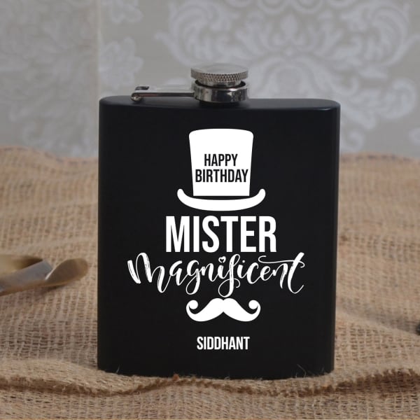 Mr Magnificent Personalized Hip Flask for Birthday