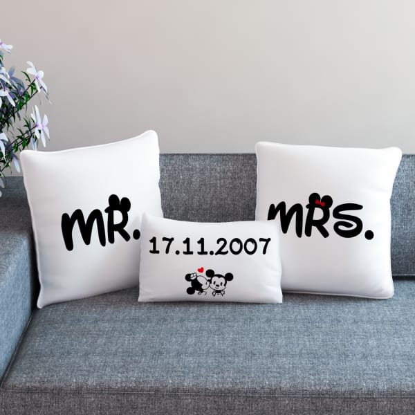 Mr. & Mrs. Personalized Anniversary Cushion Set