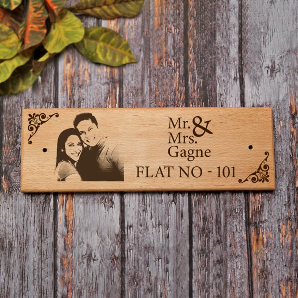 Mr & Mrs Personalized Wooden Name Plate