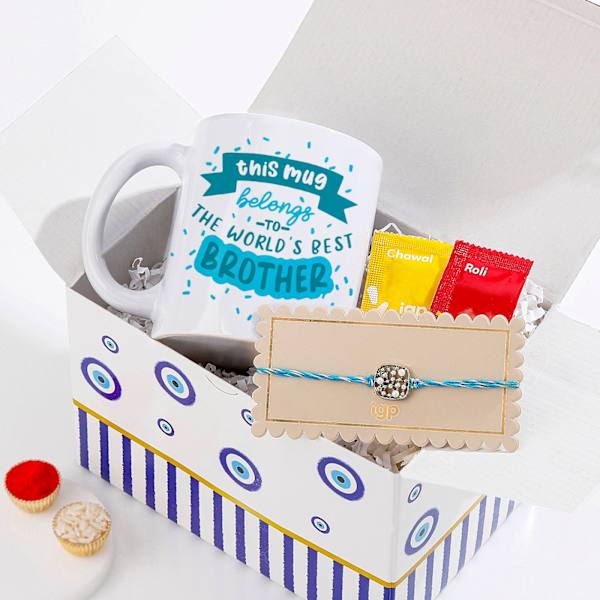 Mug And Evil Eye Rakhi Hamper For Brother
