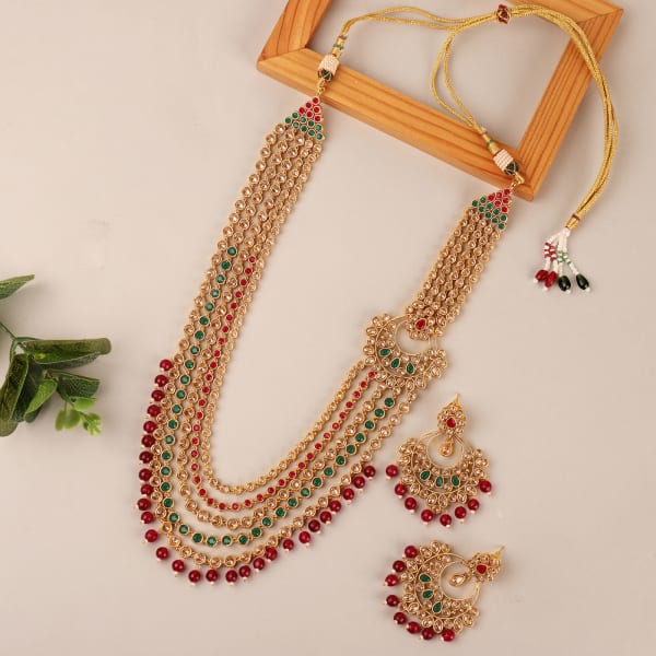 Multi Coloured Kundan Necklace Set