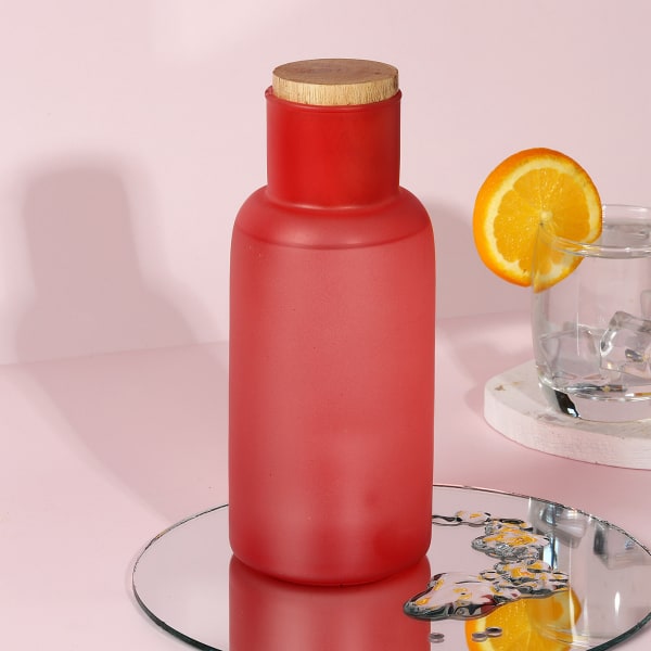 Multi-purpose Red Glass Bottle