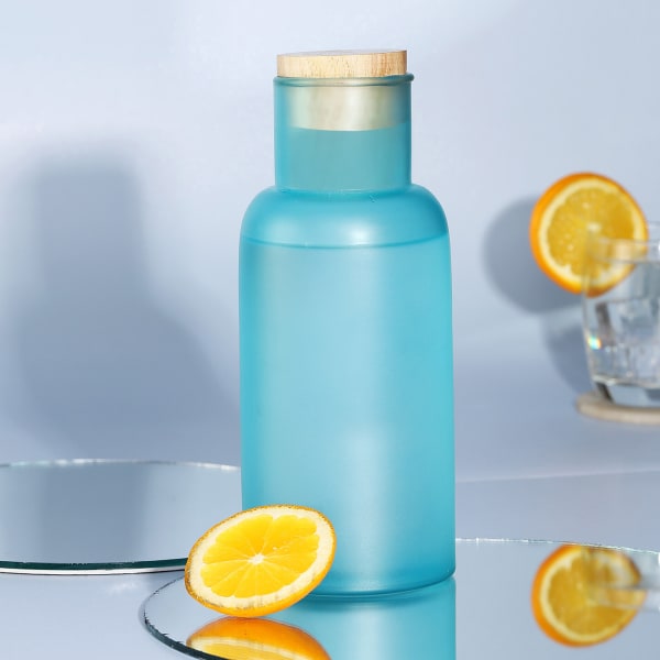 Multi-purpose Sky Blue Glass Bottle